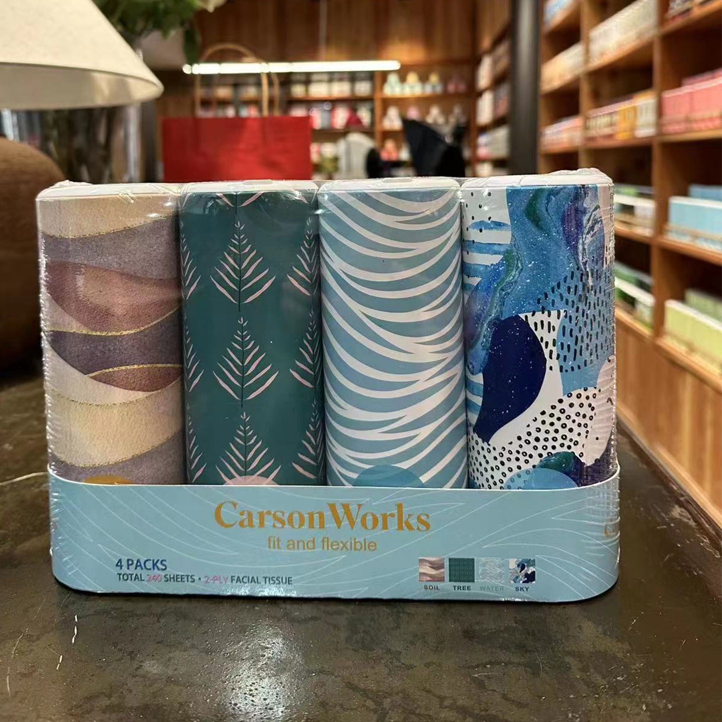 CarsonWorks Car Tissue Holder 4 Packs Round Box Tissues